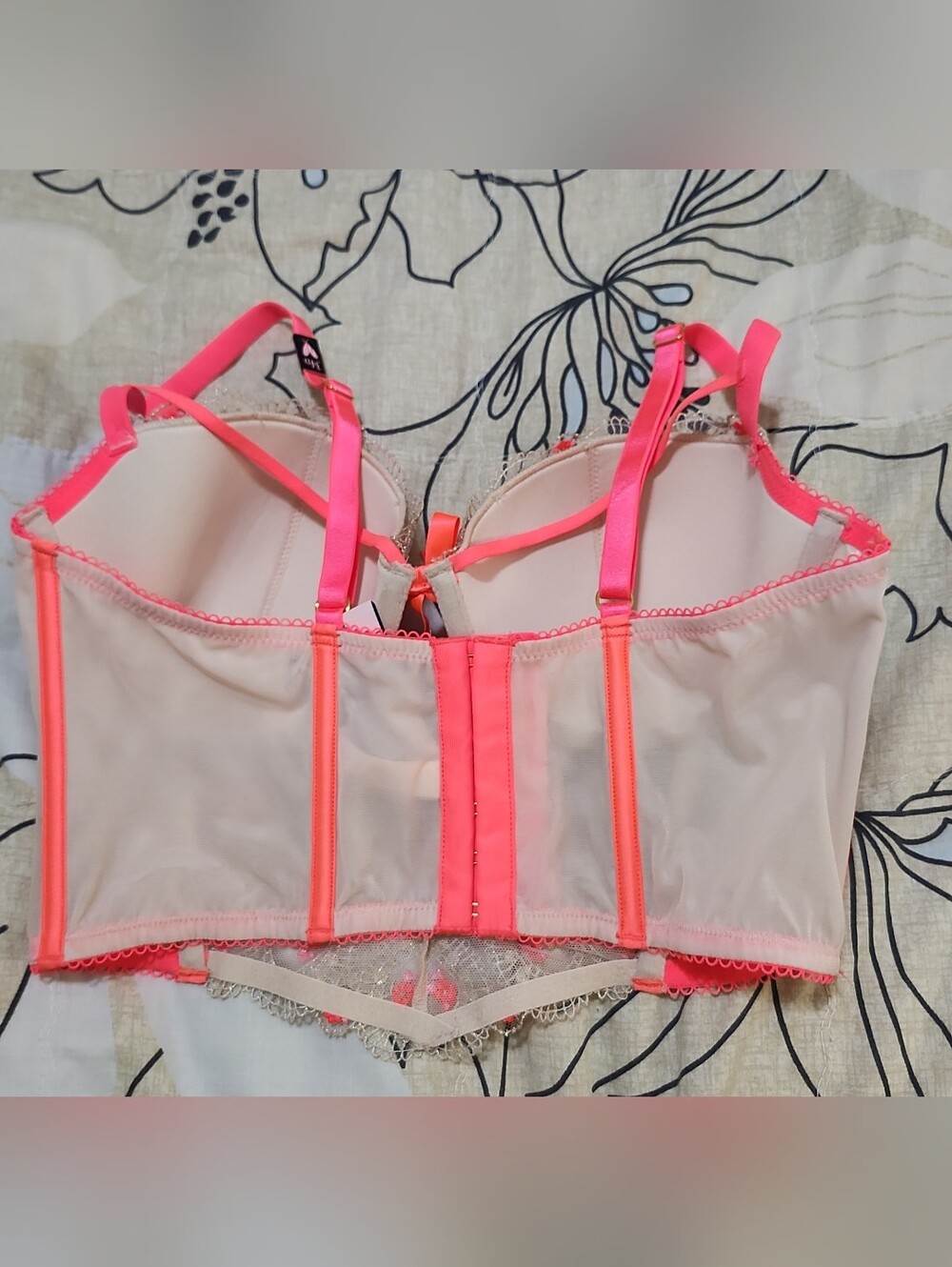 Victorias Secret DREAM ANGELS LIGHTLY LINED HEART EMBROIDERY CORSET BRA TOP  34D - Picture 7 of 10